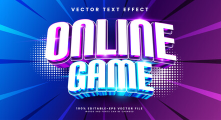 Online game 3d editable vector text style effect. Vector text effect with luxury concept.