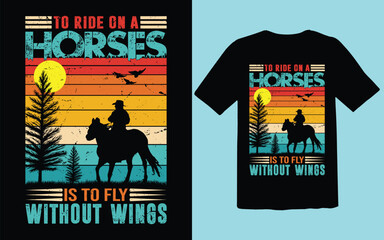 Best vintage horse t-shirt design. Horse salute vector typography T-shirt design.