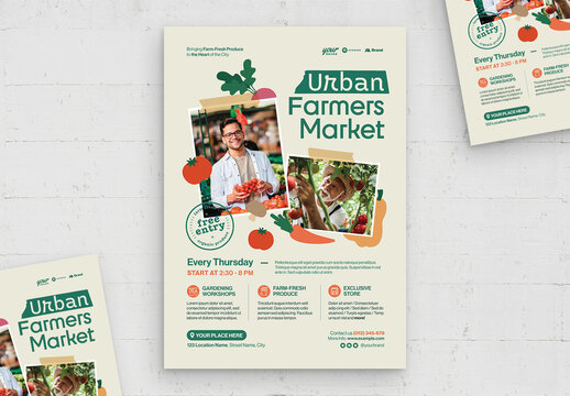 Modern Farmers Market Flyer Template