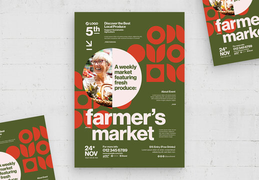 Modern Farmers Market Flyer Template