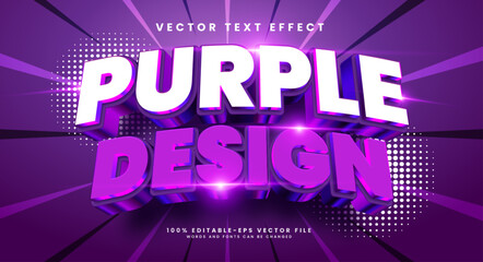 Purple design 3d editable vector text style effect. Vector text effect with luxury concept.