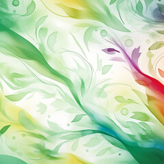 Abstract background with watercolor floral elements. 3d illustration for your design. Generative ai