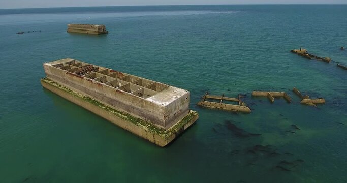 Port artificiel d&rsquo;Arromanches - Seconde Guerre Mondiale