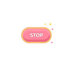 Pink Oval Stop Button