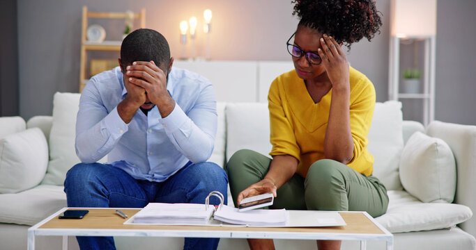 Family In Financial Trouble Having Stress Over Debt