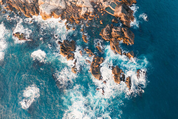 water surface with rocks