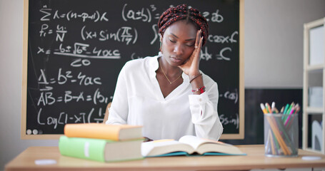 Frustrated Sad College Aftrican Teacher