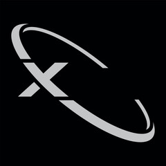 Alphabet X illustration of a black and white background