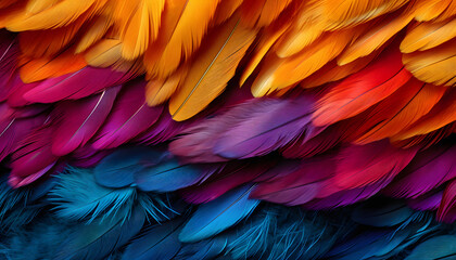 Obraz premium Vivid Beautiful Macaw feather texture, Exotic Blue Parrot Stunning Plumage