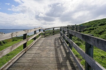 Fototapeta premium wooden bridge over the sea