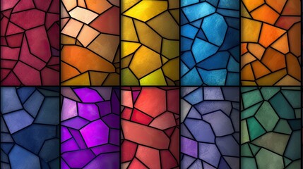 stained glass texture background in different colors created using generative AI tools