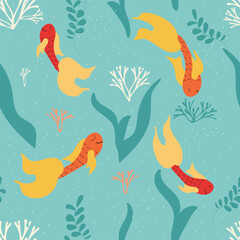 pattern with fishes. Vector illustration