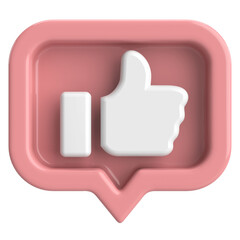 Like button. Like icon. 3D illustration.