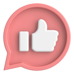 Like button. Like icon. 3D illustration.