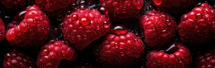 raspberry with water droplets. Generative AI