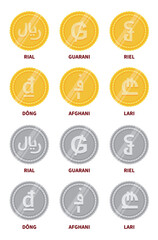 Set of vector money signs.
