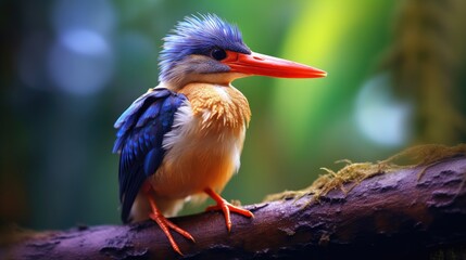 Fototapeta premium Oriental Dwarf Kingfisher. Generative AI