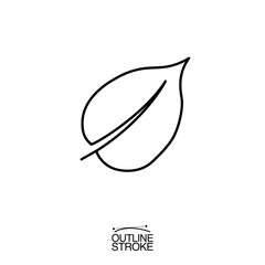 leaf icon outline editable stroke vector illustration eps