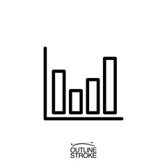 bar graph icon outline editable stroke vector illustration eps
