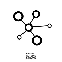network icon outline editable stroke vector illustration eps