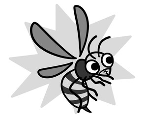 危険な蜂　白黒