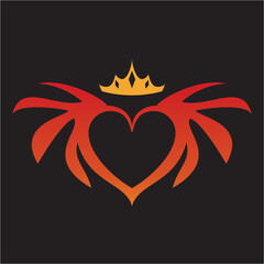 great illustration of heart with wings