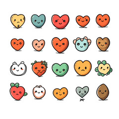 cute cartoon heart set 1