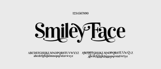 Abstract Fashion font alphabet. Minimal modern urban fonts for logo, brand etc. Typography typeface uppercase lowercase and number. vector illustration