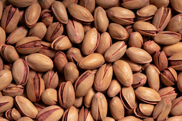 Pistachio nut. Pistachio in shell closeup food background. Texture. Copy space banner