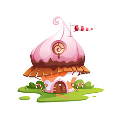 Pink House In The Form Of A Cupcake
