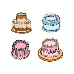 Sweet Dessert and Cake Illustration Design
