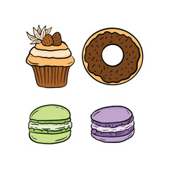 Sweet Dessert and Cake Illustration Design