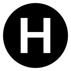 Obraz premium Hospital Square symbol illustration, black on white background