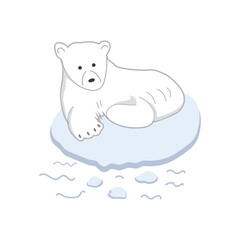 Polar Bears on Melting Ice Due to the Effect of Global Warming