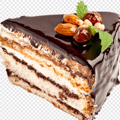 chocolate cake on a plate generated AI