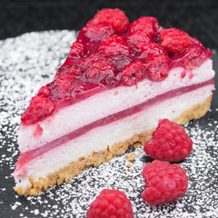 cheesecake with raspberries generated AI