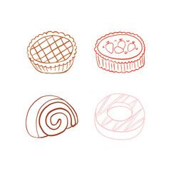 Sweet Dessert and Cake Illustration Design