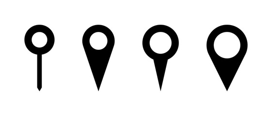 Maps pin vector icon set. Location map symbol. Map pointers sign