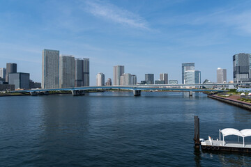 Naklejka premium 東京 晴海運河の風景