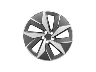 Car alloy wheel isolated on white background. New alloy wheel for a car. Alloy rim isolated. Car wheel disc..