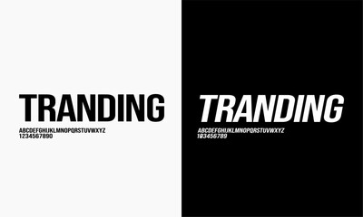 
Modern Strong Bold Font. Regular, Italic, Rounded, Uppercase and Number. Typography urban fonts for fashion, sport, technology, digital, movie, logo design, vecto