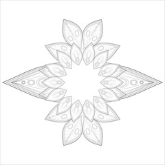 Zentangle flowers in black and white for coloring book. Hand Drawn Flowers for Adult Anti Stress of coloring page in Monochrome  Isolated in white background