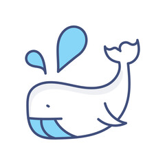 Sealife icon vector stock illustration.