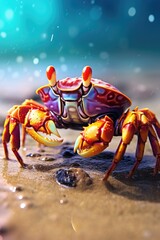 Fototapeta na wymiar Halloween Crab. Generative AI