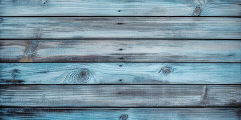 Wooden background with blue colored planks . Generative AI illustration