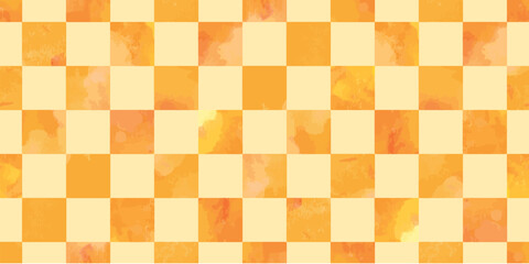 Japanese motif watercolor background. Seamless pattern.Vector. 水彩和風パターン
