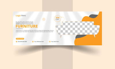 Exclusive Modern furniture sale social media banner and Facebook cover page design template