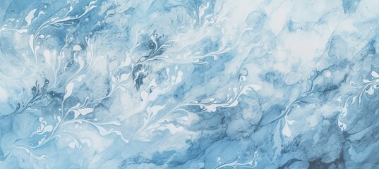 Abstract liquid marble texture background. Soft blue colors. Generative AI technology.