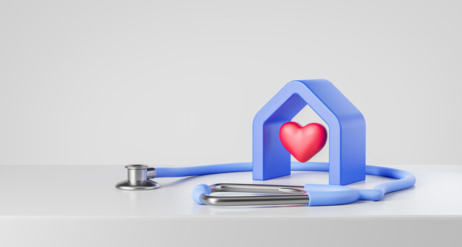 Heart and stethoscope, medical insurance concept - Powered by Adobe