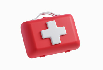 Red and white first aid kit